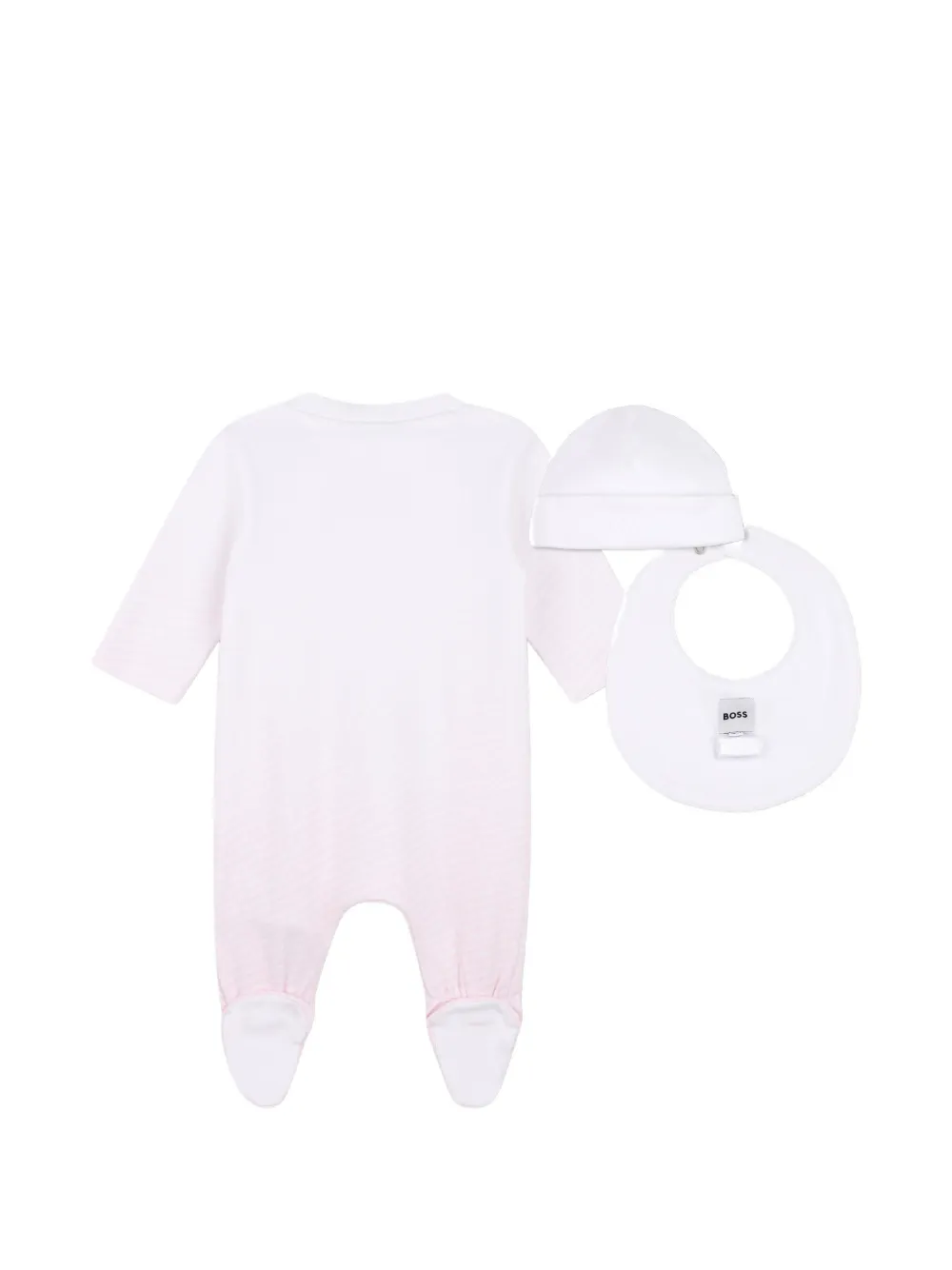 BOSS Kidswear Pyama slabbetje en muts met logo-print Wit