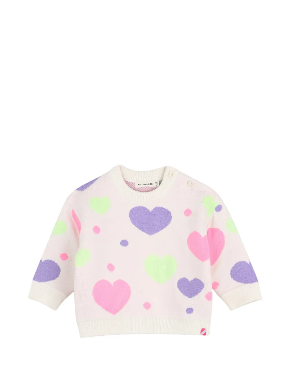 Billieblush Gebreide trui en broek met hart-intarsia Beige