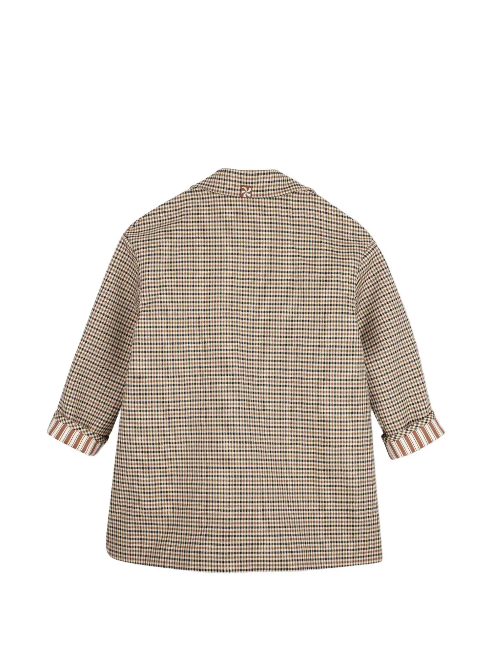 Kids Around Jas met gingham-ruit en knopen Beige