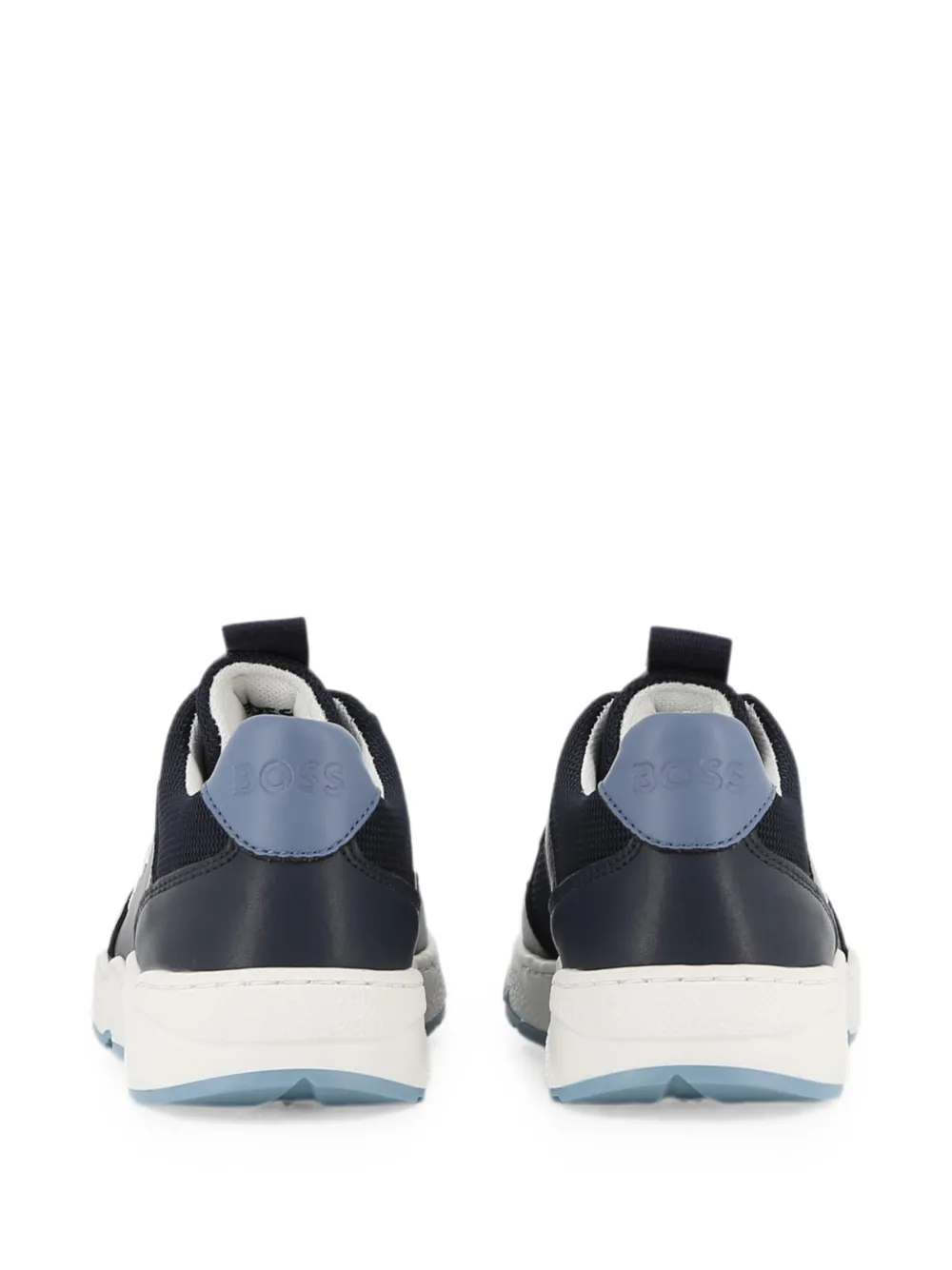 BOSS Kidswear logo-print mesh-panel sneakers Blauw