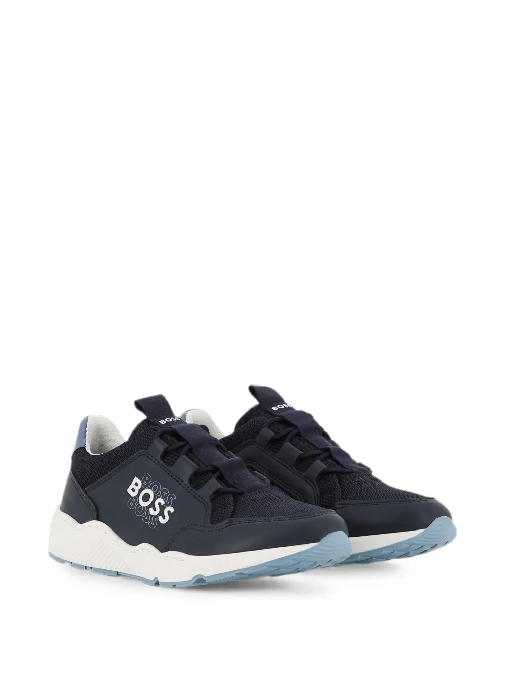BOSS Kidswear logo-print mesh-panel sneakers - Blau