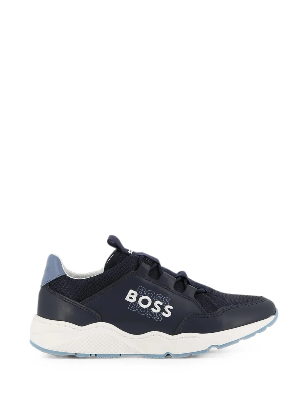 BOSS Kidswear logo-print mesh-panel sneakers Blauw