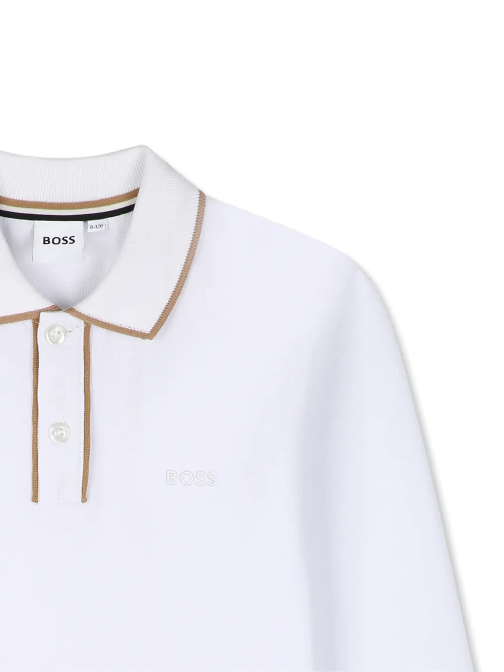 BOSS Kidswear Poloshirt met contrasterende afwerking Wit