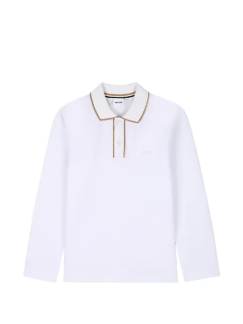BOSS Kidswear contrast-trim long-sleeve polo shirt