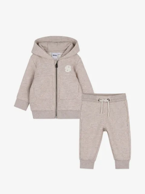 BOSS Kidswear logo-patch hoodie trousers set
