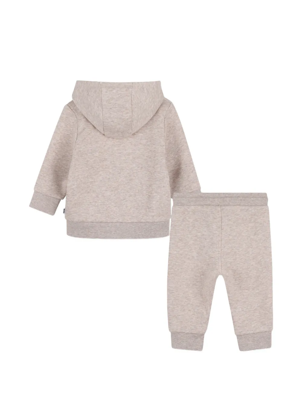BOSS Kidswear Hoodie en broek met logo-patch Beige