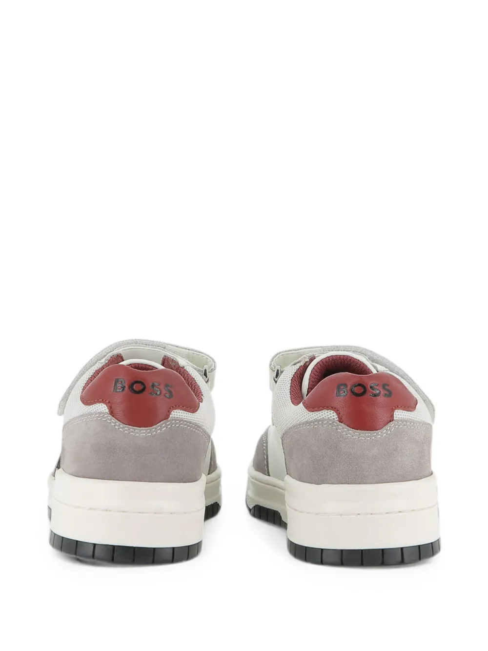 BOSS Kidswear Sneakers met dubbele B-patch en klittenband Wit
