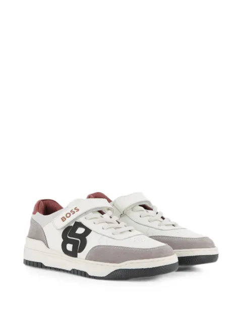 BOSS Kidswear Double B-patch touch-strap sneakers