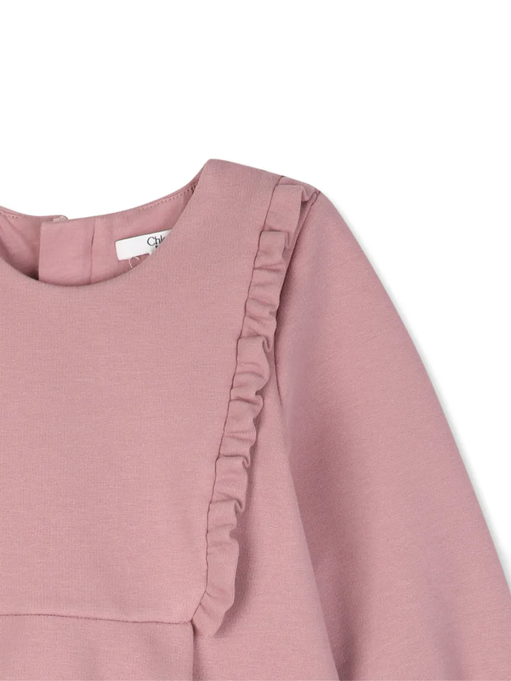 Chloé Kids Jurk met ruches en lange mouwen Roze
