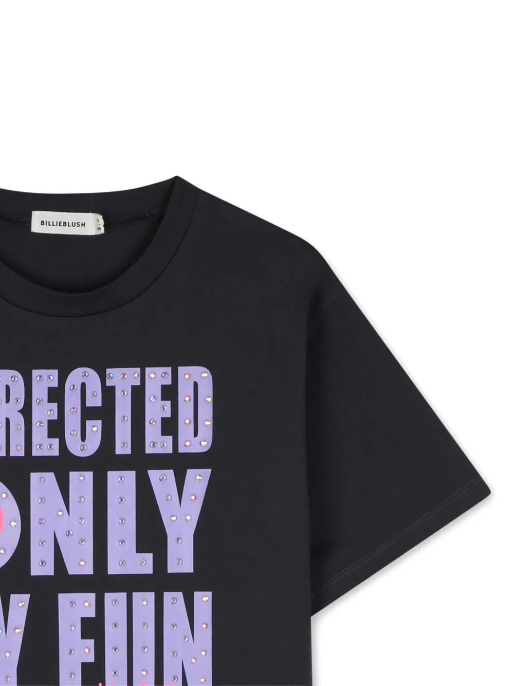 Billieblush T-shirt verfraaid met kristallen en tekst Zwart