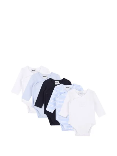 BOSS Kidswear logo-print wrap-style bodysuits (set of five)
