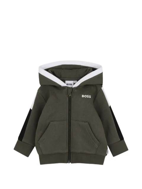 BOSS Kidswear logo-print zip-up hooded sweatshirt