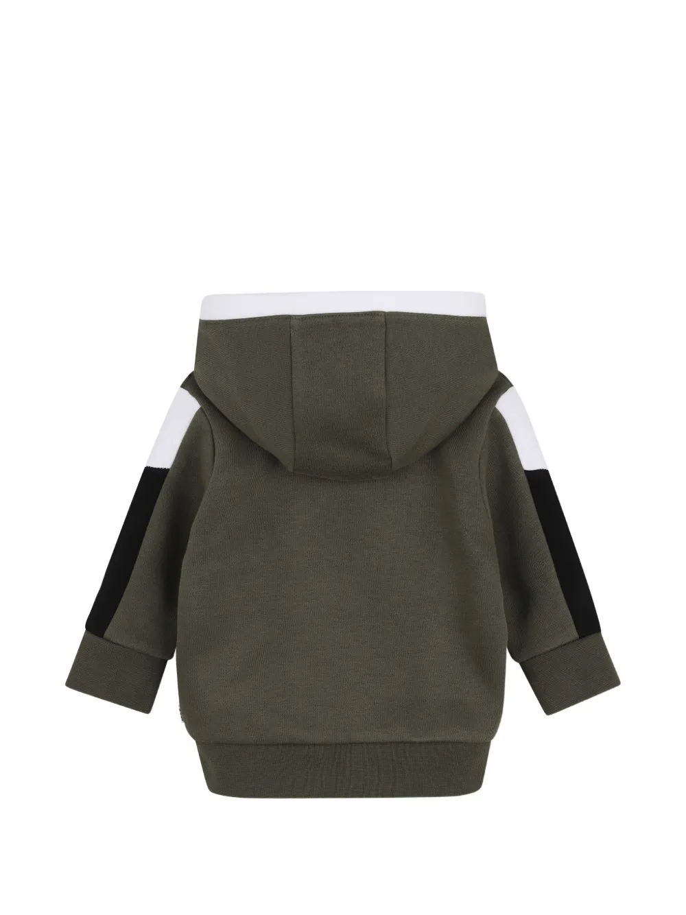 BOSS Kidswear Sweater met logo-print capuchon en rits Groen