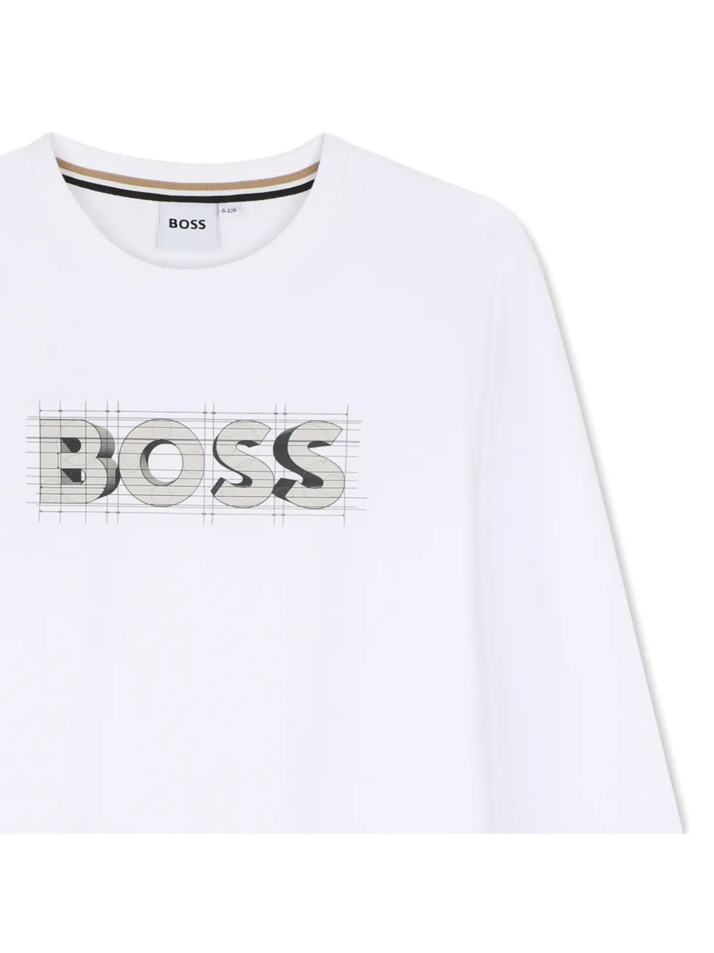 BOSS Kidswear T-shirt met lange mouwen Wit