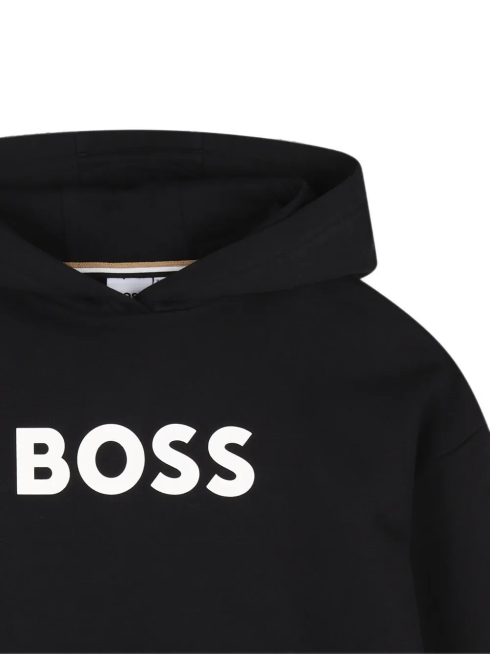 BOSS Kidswear logo-print hoodie Zwart
