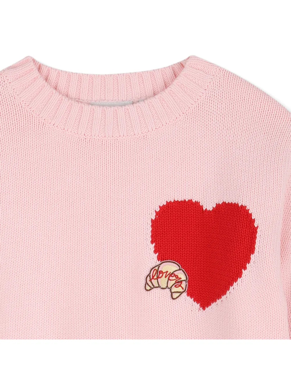 Kids Around Gebreide trui met hart-intarsia Roze