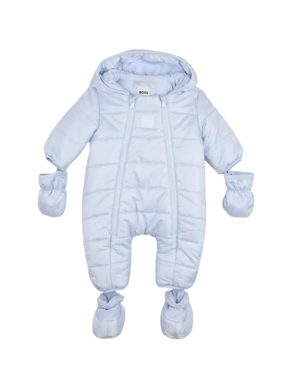 BOSS Kidswear Gesteppter Schneeanzug mit Logo-Print - Blau