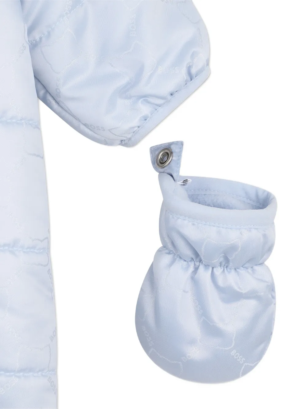 BOSS Kidswear Gewatteerd skipak met logo-print Blauw