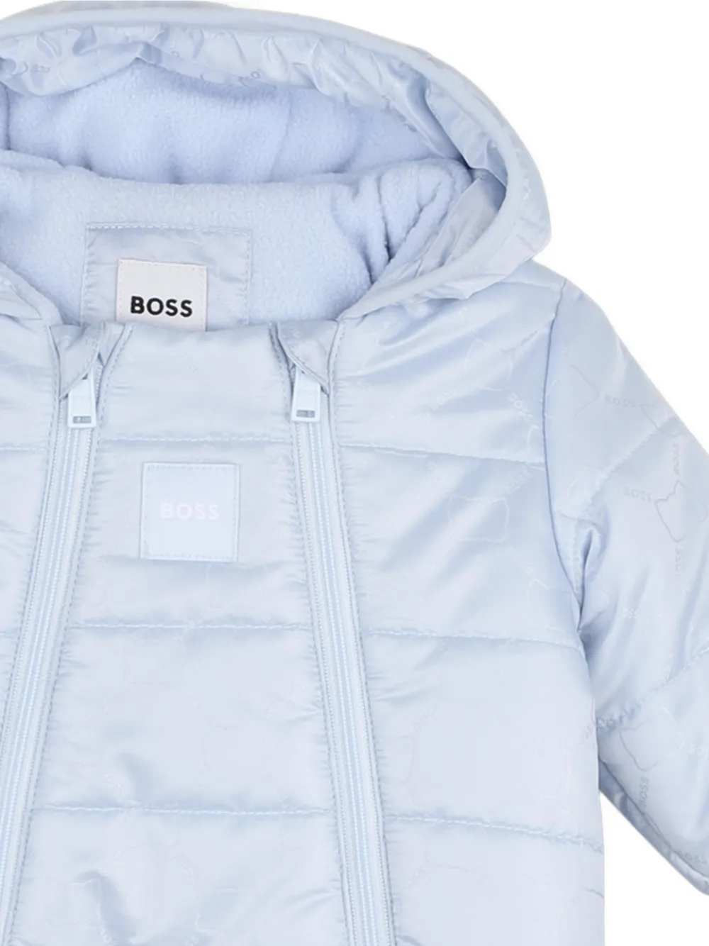 BOSS Kidswear Gewatteerd skipak met logo-print Blauw