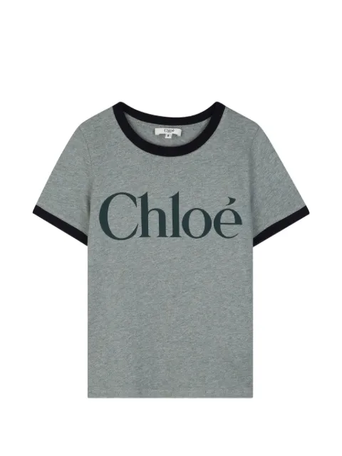 Chloé Kids logo-print ringer T-shirt