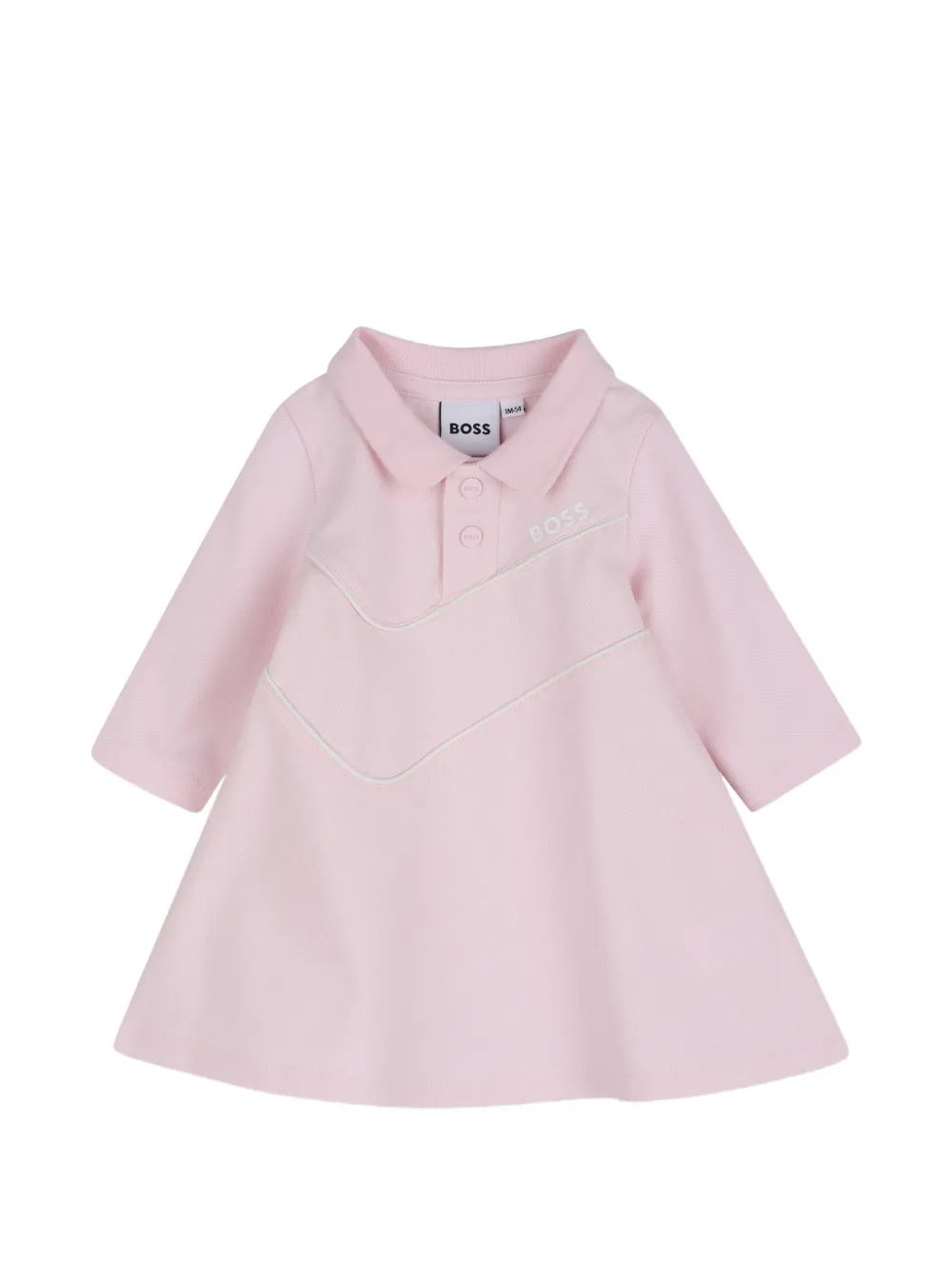 BOSS Kidswear Poloshirtkleid mit Logo-Print - Rosa