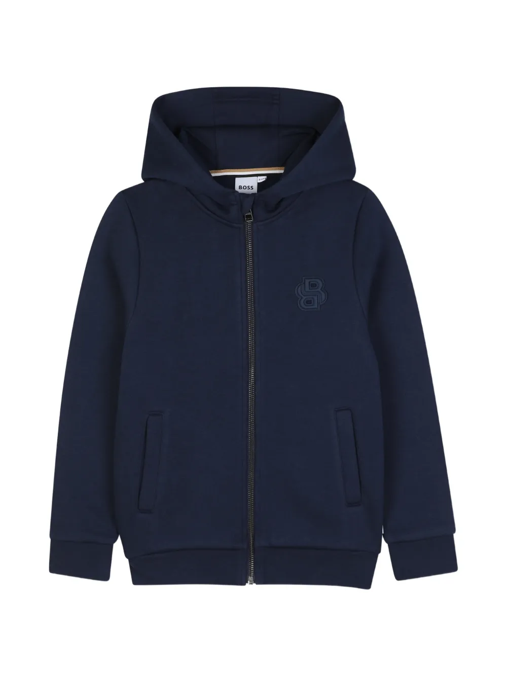 BOSS Kidswear Felpa con logo e cappuccio - Blu