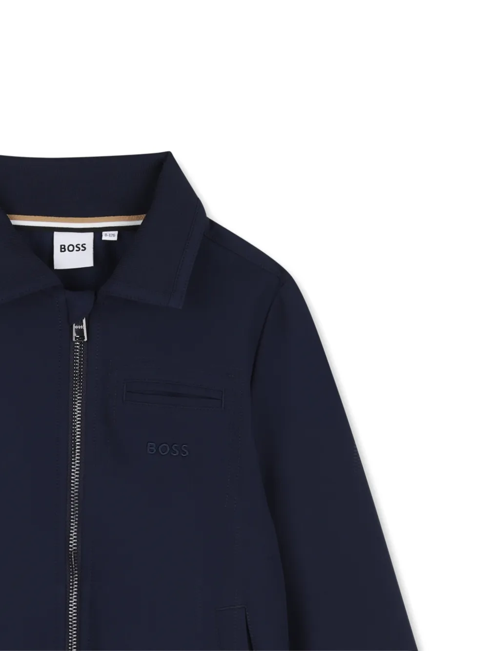 BOSS Kidswear Vest met rits en kraag Blauw