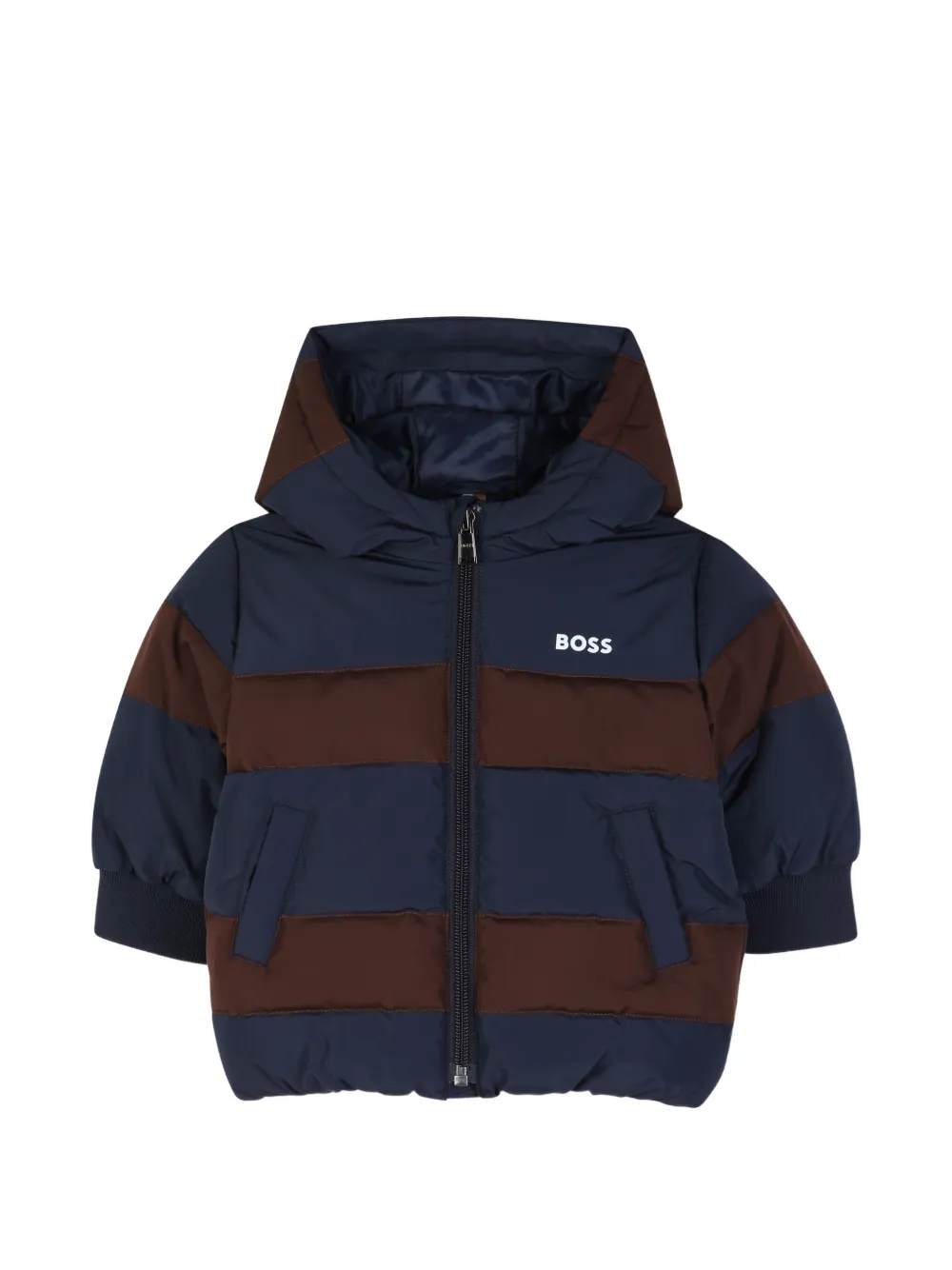 BOSS Kidswear Piumino a righe - Blu