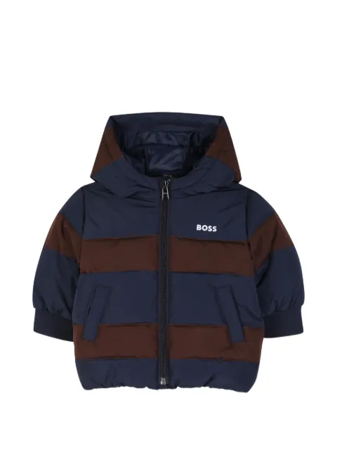 BOSS Kidswear striped padded jacket