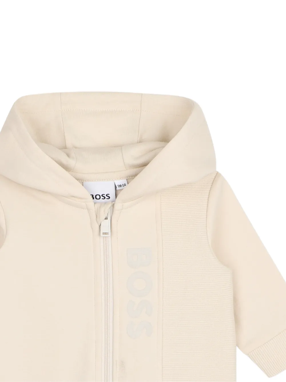 BOSS Kidswear Jumpsuit met logoprint en rits Beige