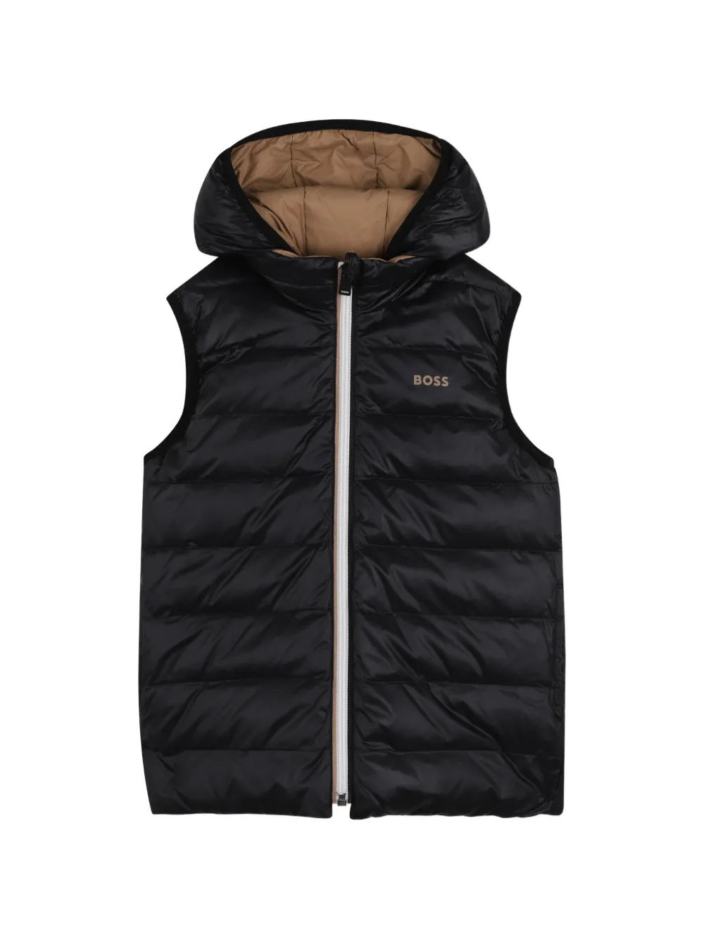 BOSS Kidswear Wendbare Weste mit Kapuze - Schwarz