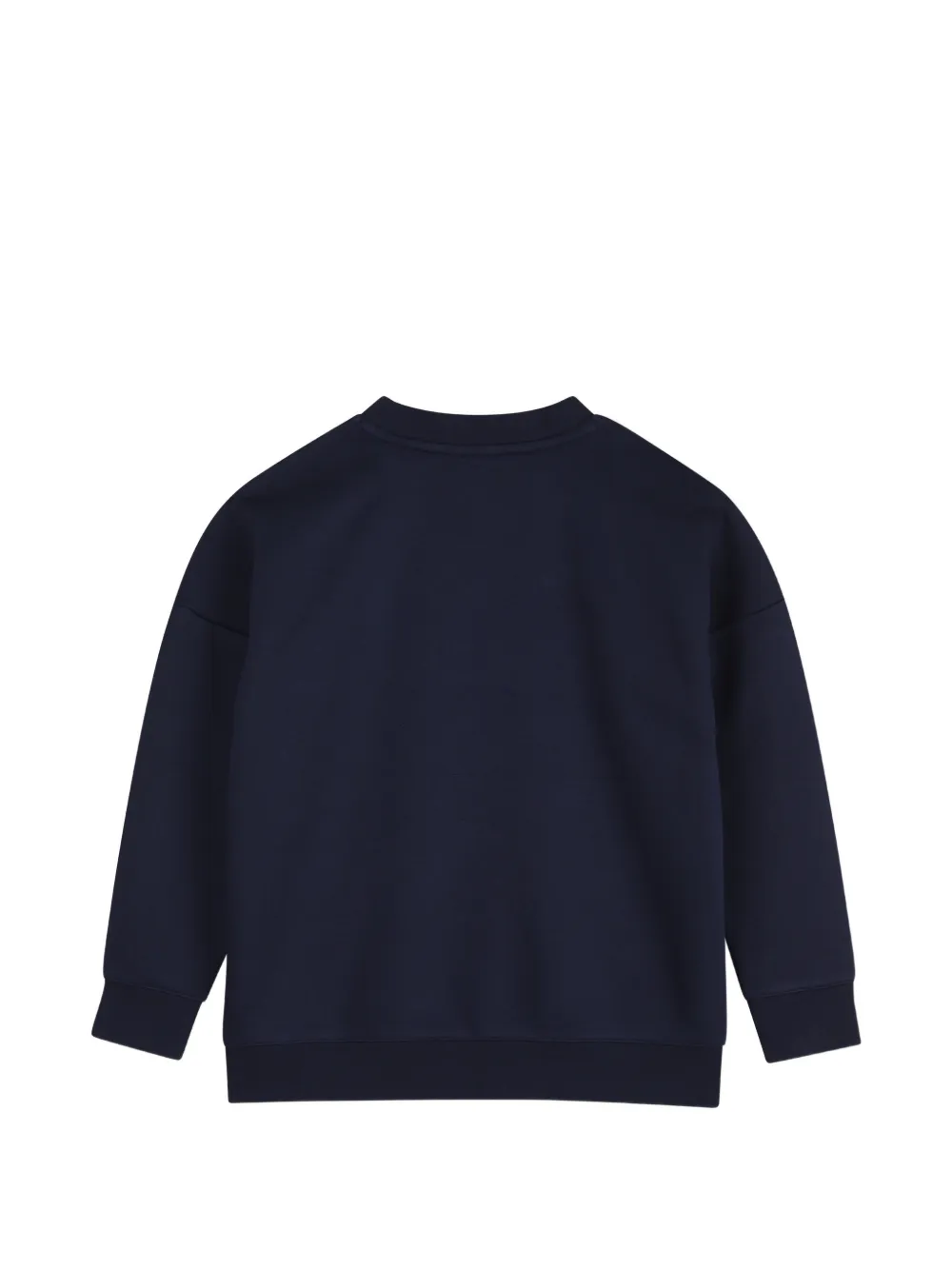 BOSS Kidswear logo-patch drop-shoulder hoodie Blauw