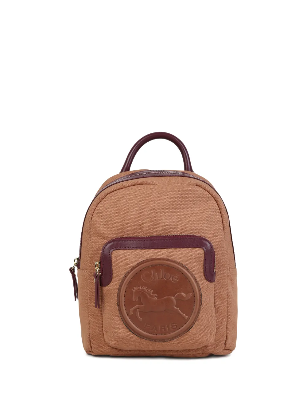 Chloé Kids' Logo-patch Backpack In Brown