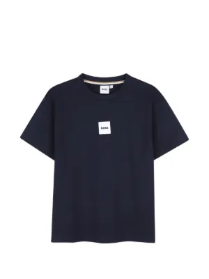 BOSS Kidswear diamond-print short-sleeve T-shirt | Blue | FARFETCH