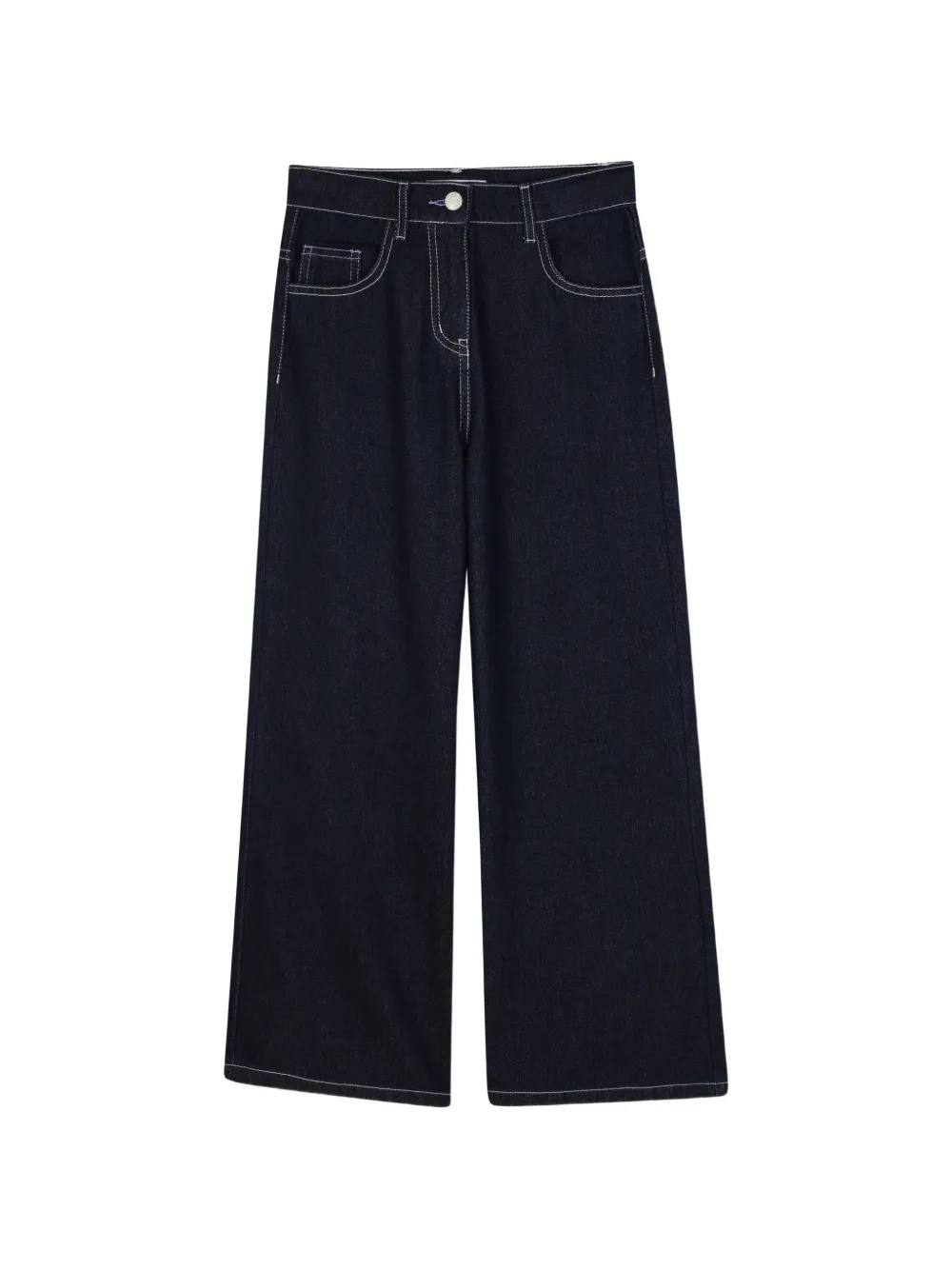 Billieblush Jeans a gamba ampia con cuciture a contrasto