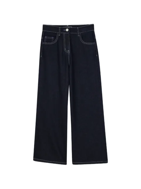 Billieblush contrast-stitch wide-leg jeans