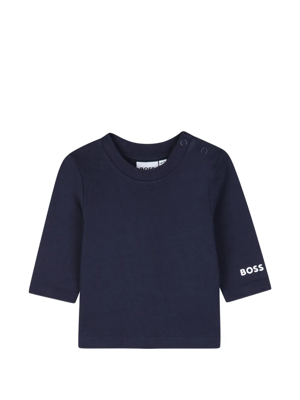 BOSS Kidswear Geruite katoenen tuinbroek en T-shirt Blauw