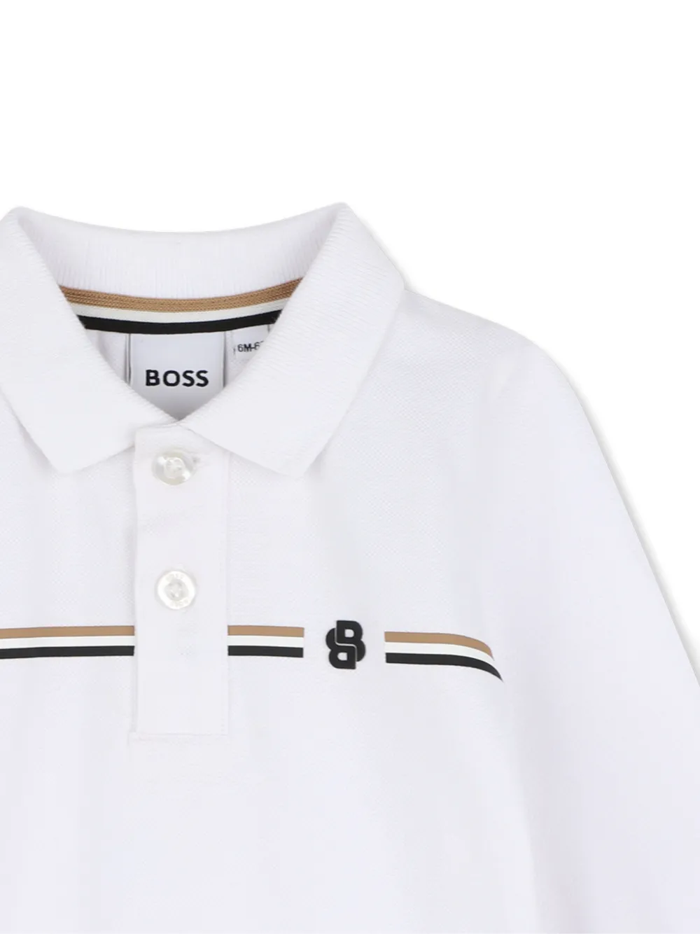 BOSS Kidswear Poloshirt met logoprint Wit