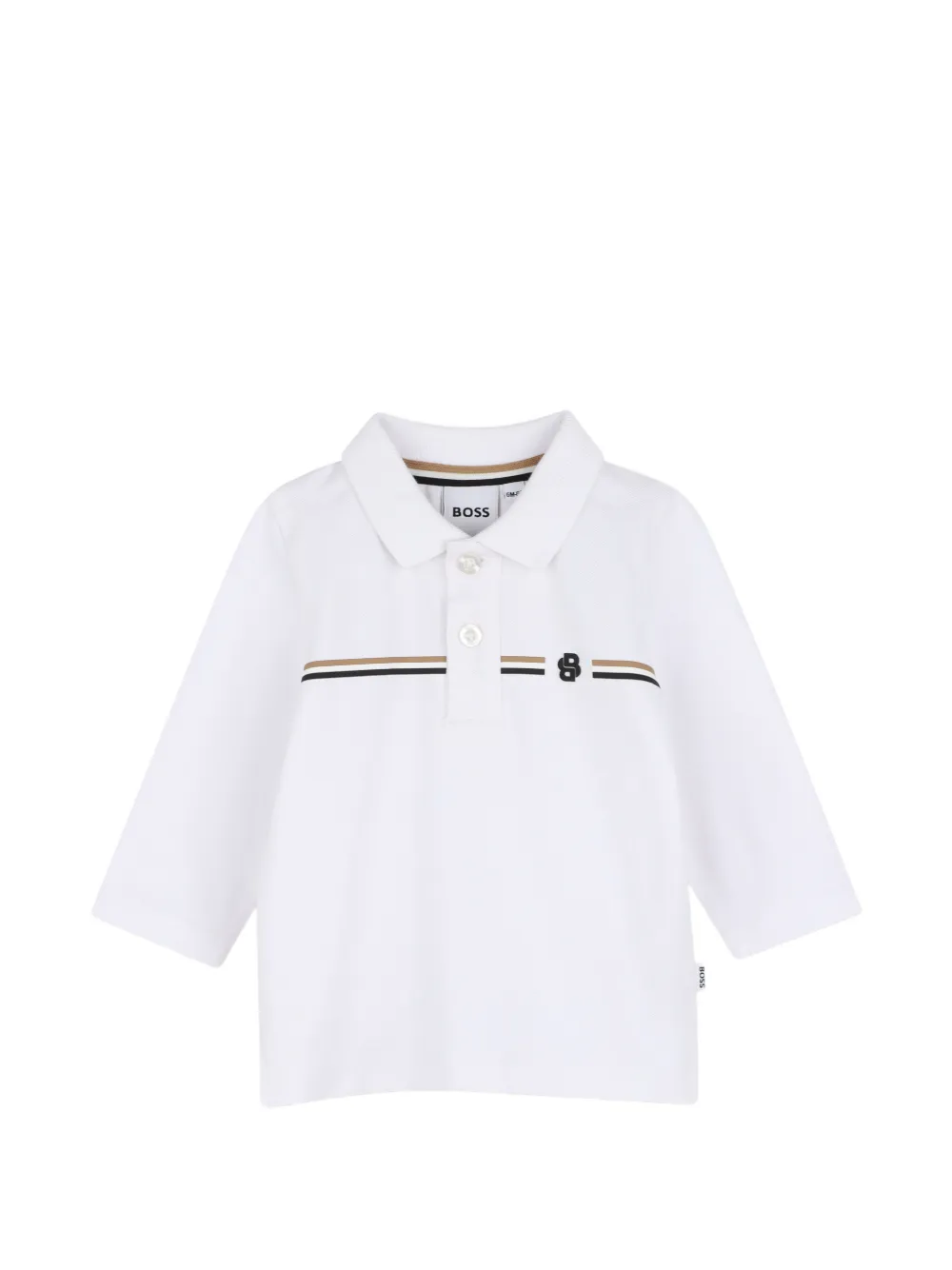 BOSS Kidswear Polo a maniche lunghe con stampa - Bianco
