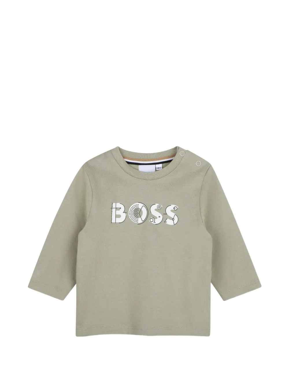 BOSS Kidswear T-shirt a maniche lunghe con logo - Verde