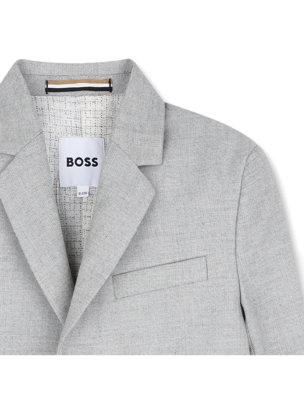 BOSS Kidswear Blazer met enkele rij knopen en gekerfde revers Grijs