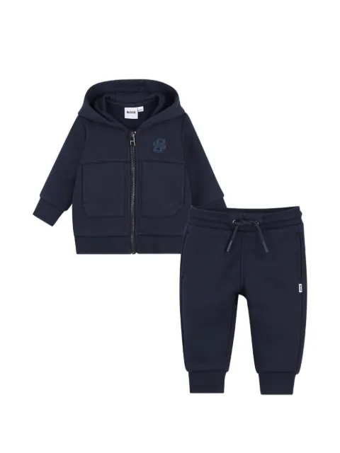 BOSS Kidswear logo-patch hoodie trousers set