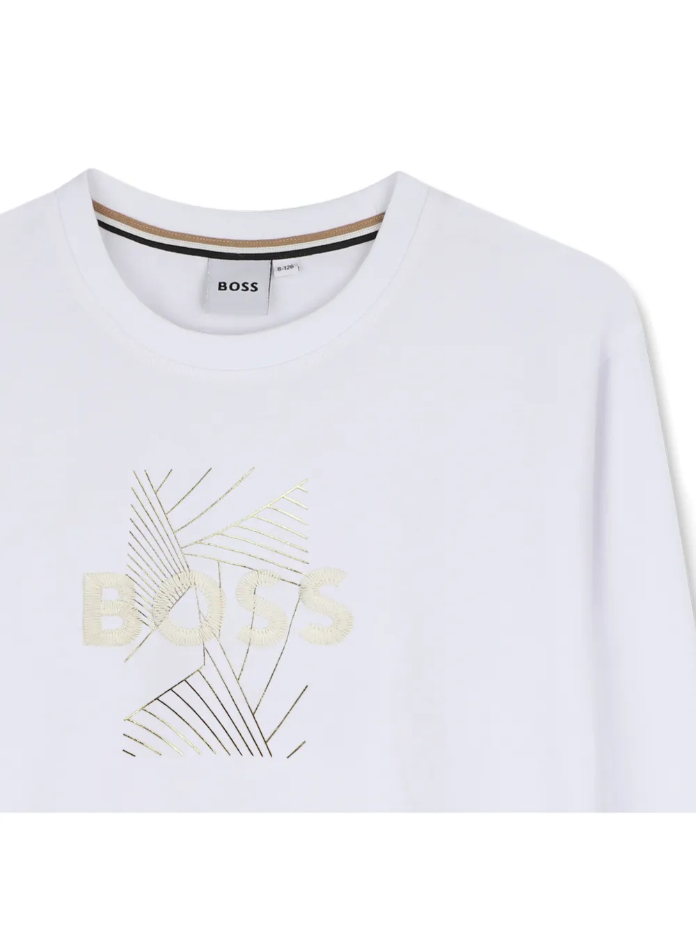 BOSS Kidswear T-shirt met lange mouwen Wit