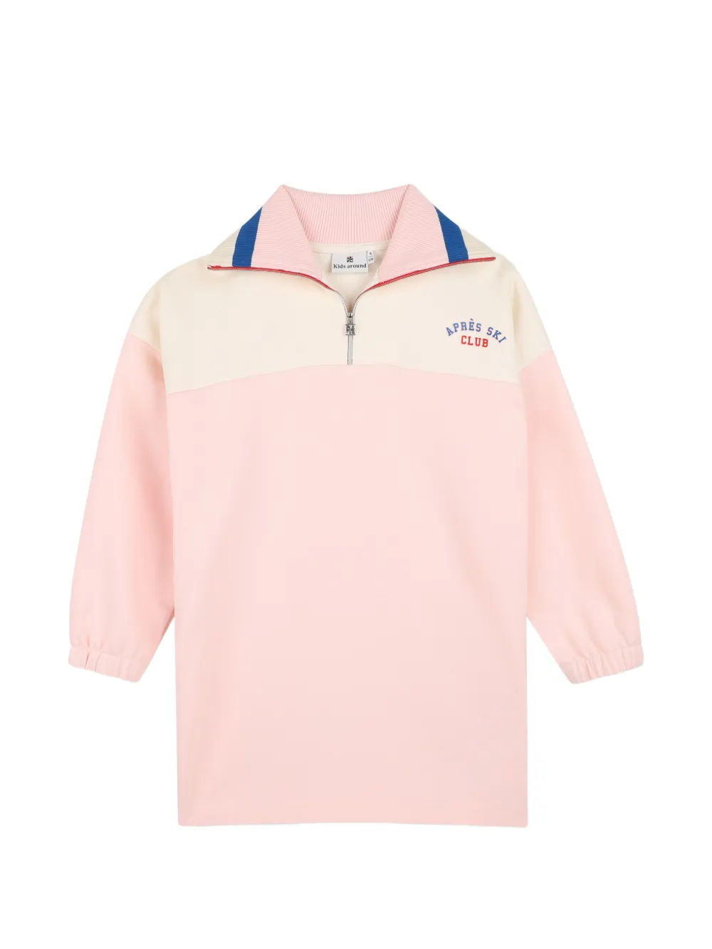 Kids Around Kids' Colour-block Quarter-zip Dress In Pink