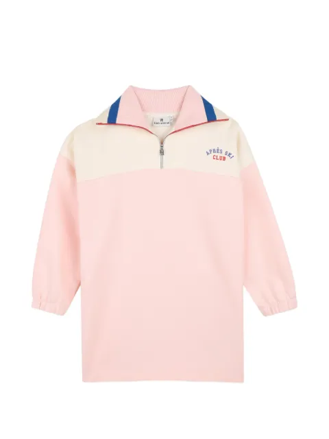 Kids Around colour-block quarter-zip dress