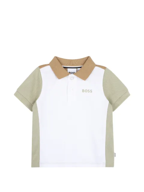 BOSS Kidswear colour-block piqué polo shirt