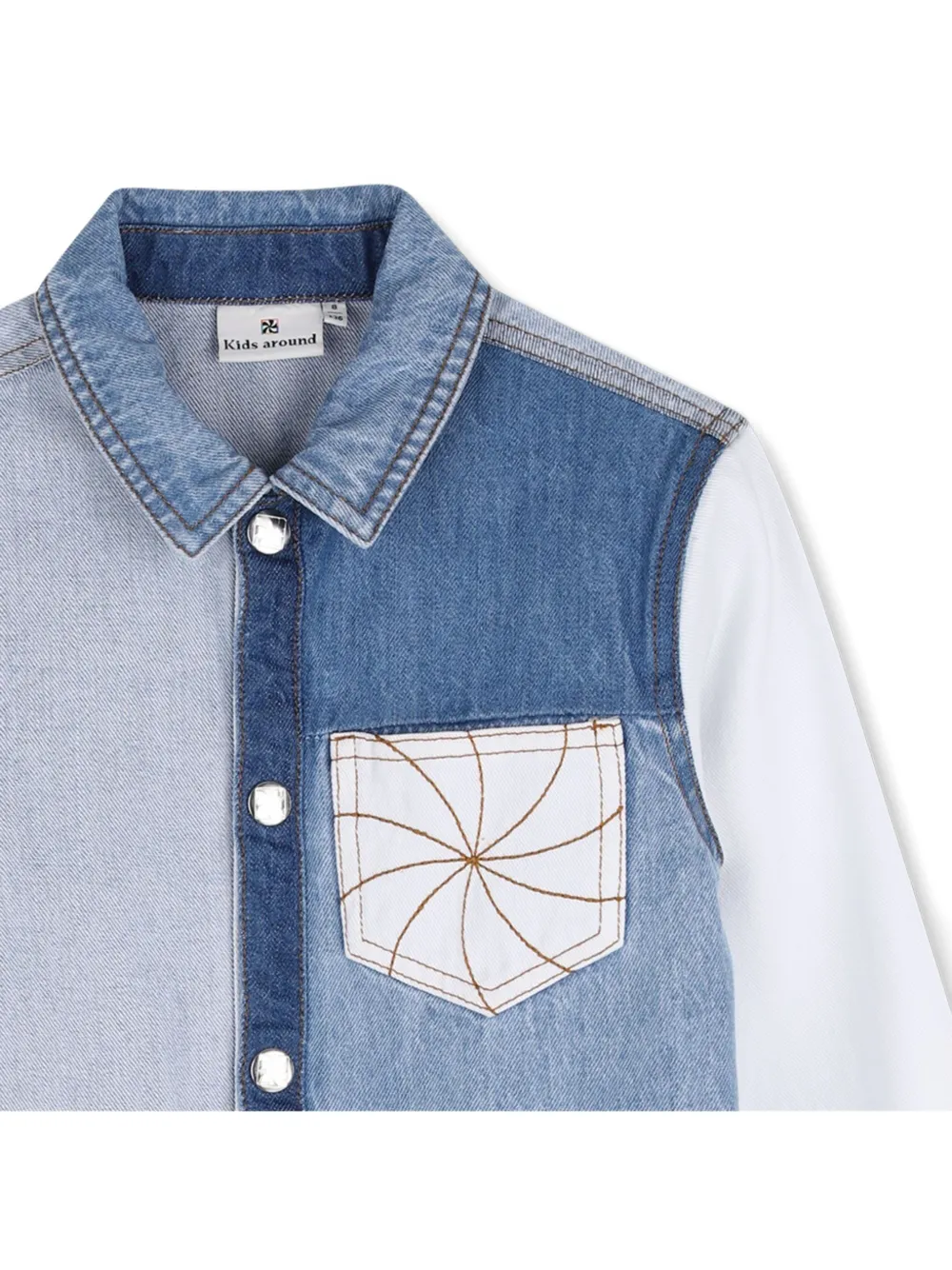 Kids Around Spijkerjurk met patchwork Blauw