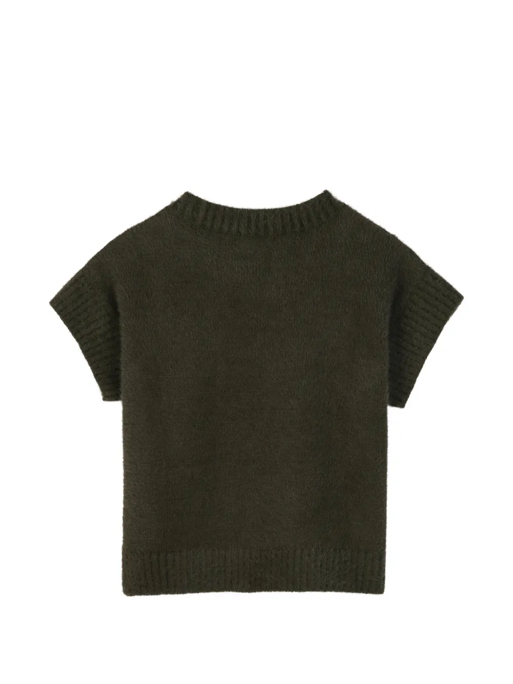 Billieblush Ribgebreide trui met logo-patch en korte mouwen Groen