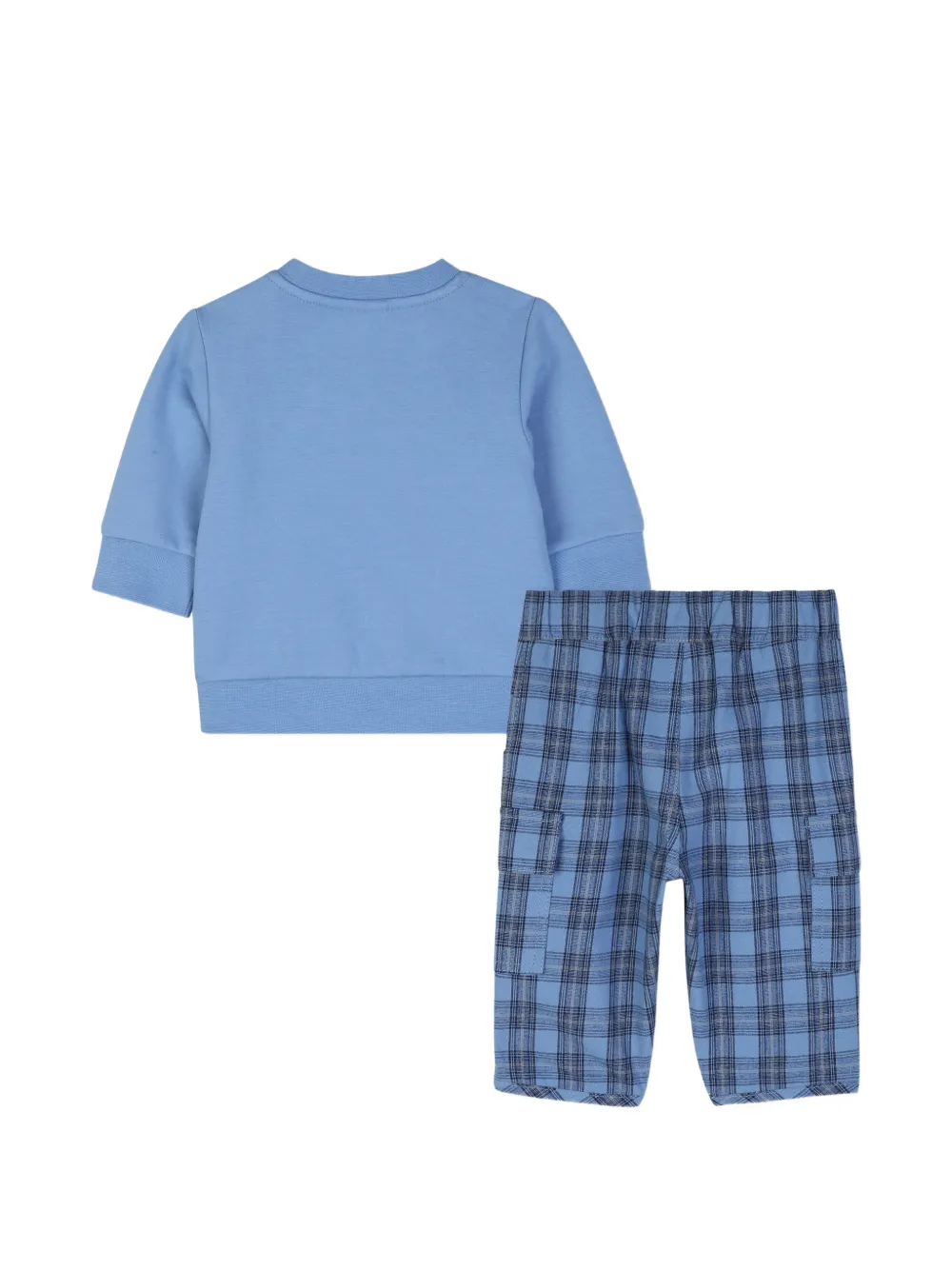 BOSS Kidswear Geruite sweater en broek Blauw