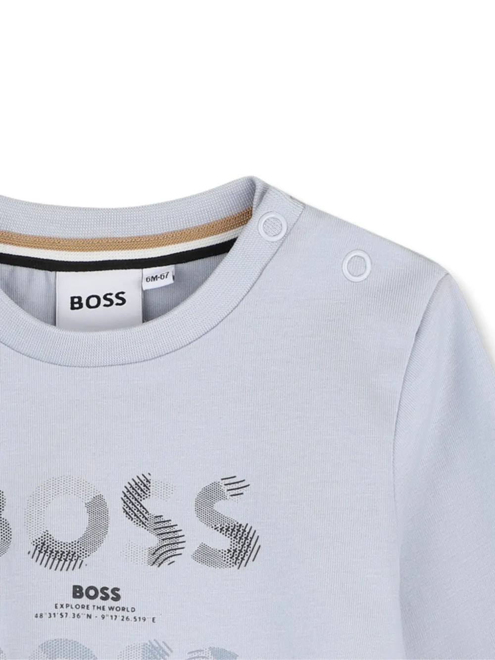 BOSS Kidswear T-shirt met lange mouwen Blauw